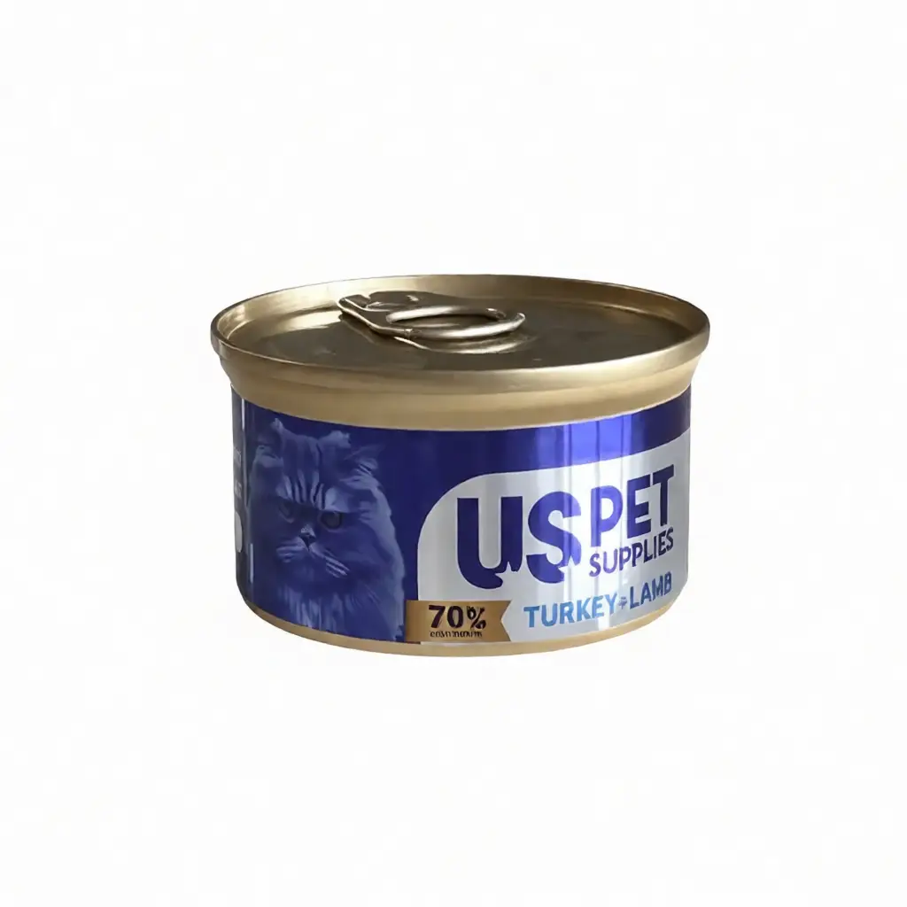 کنسرو نچرال گربه بوقلمون و بره 85 گرمی یو اس پت