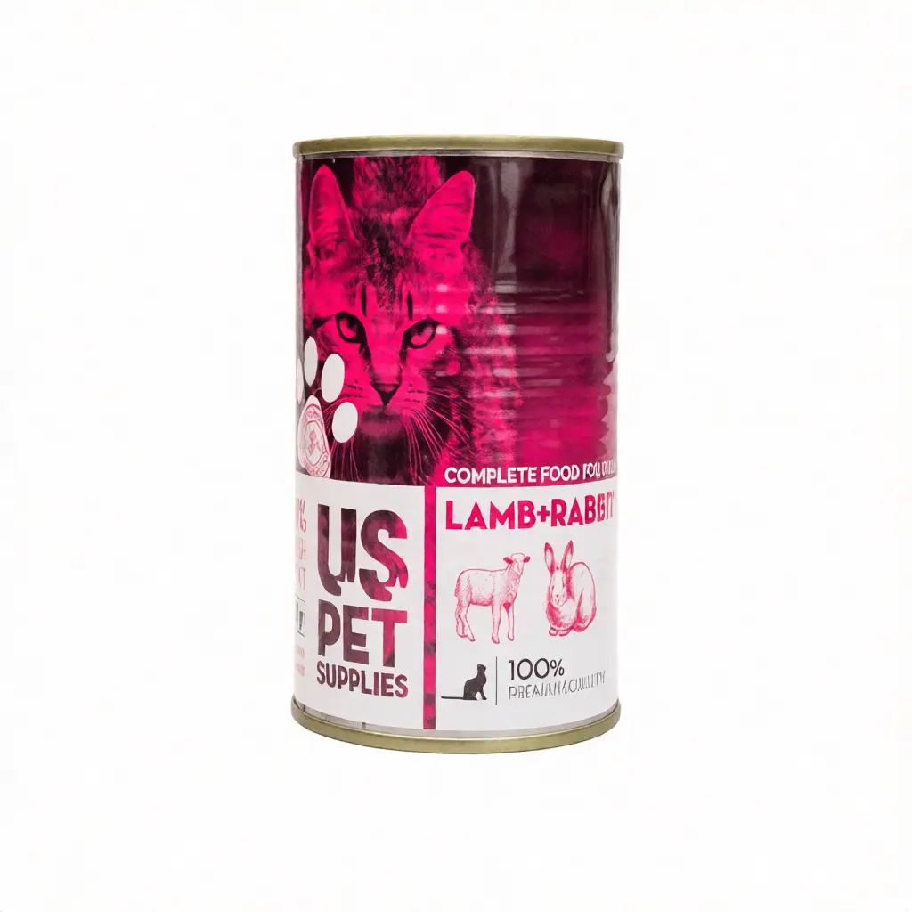 کنسرو پته گربه بره و خرگوش وارداتی | یو اس پت (US PET) | 850 گرم