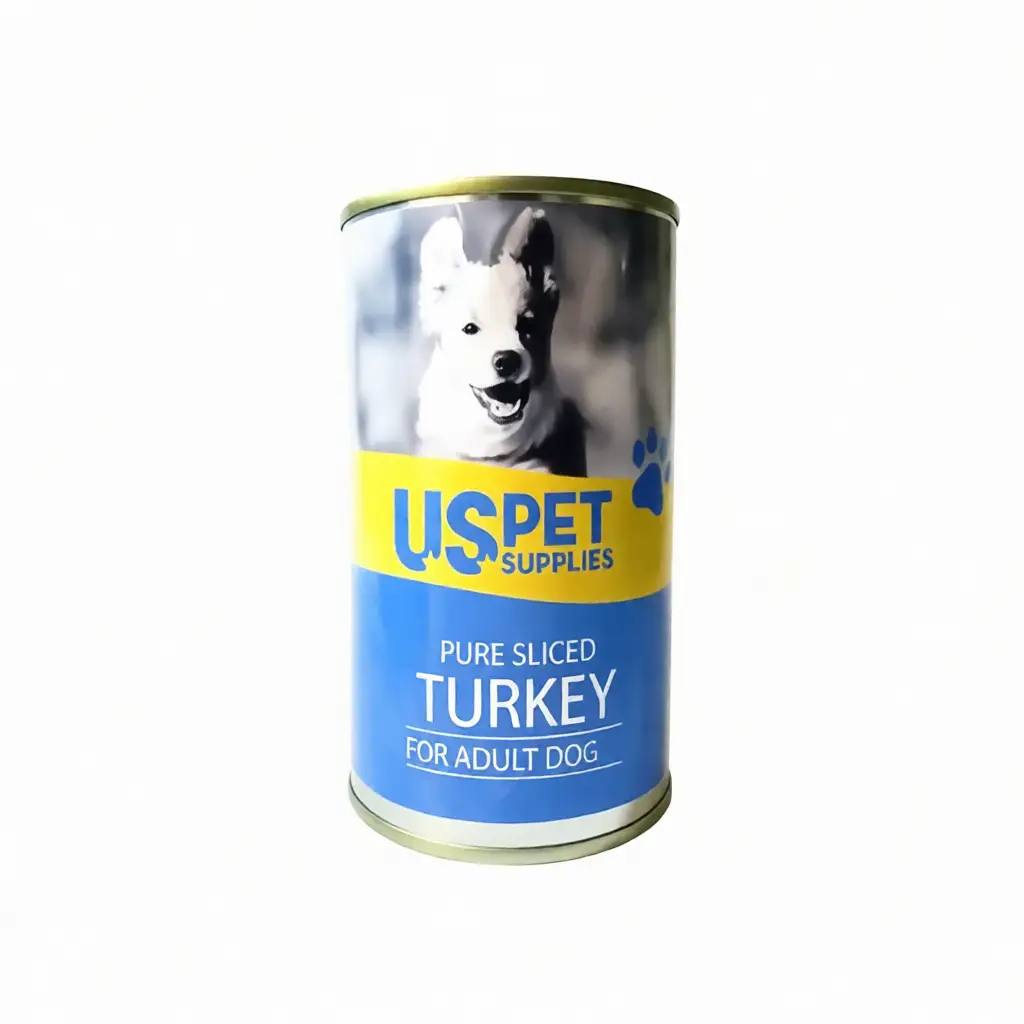 کنسرو طبیعی سگ بالغ ۴۰۰ گرمی گوشت بوقلمون یو اس پت